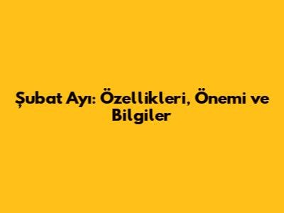 Şubat Ayı: Özellikleri, Önemi ve Bilgiler