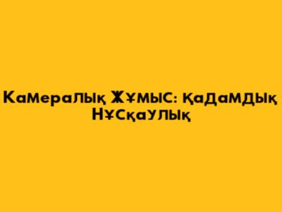 Камералық Жұмыс: Қадамдық Нұсқаулық