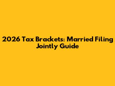 2026 Tax Brackets: Married Filing Jointly Guide