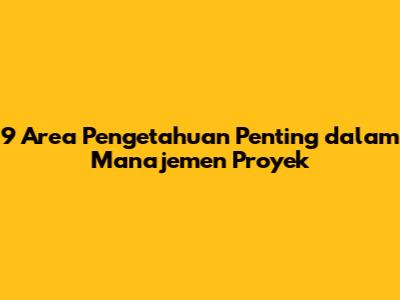 9 Area Pengetahuan Penting dalam Manajemen Proyek