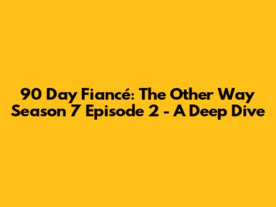 90 Day Fiancé: The Other Way Season 7 Episode 2 - A Deep Dive
