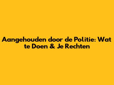 Aangehouden door de Politie: Wat te Doen & Je Rechten