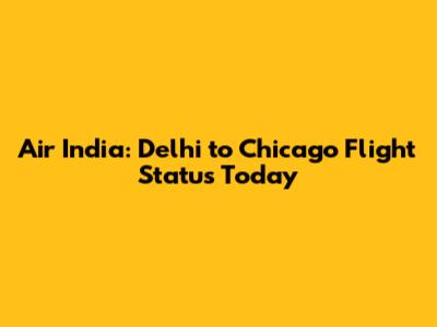 Air India: Delhi to Chicago Flight Status Today