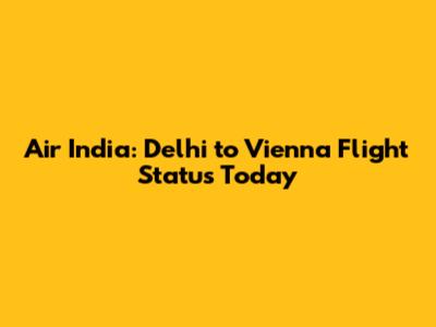 Air India: Delhi to Vienna Flight Status Today