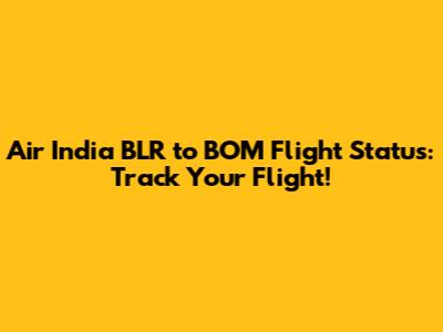 Air India BLR to BOM Flight Status: Track Your Flight!