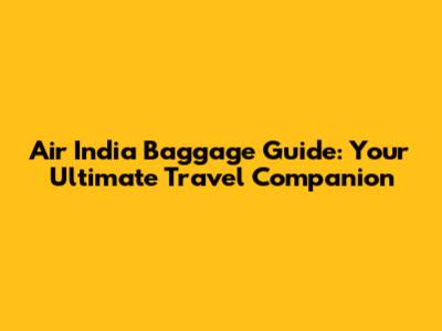Air India Baggage Guide: Your Ultimate Travel Companion