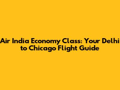 Air India Economy Class: Your Delhi to Chicago Flight Guide