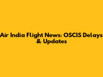 Air India Flight News: OSCIS Delays & Updates
