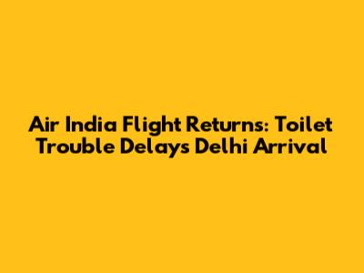 Air India Flight Returns: Toilet Trouble Delays Delhi Arrival