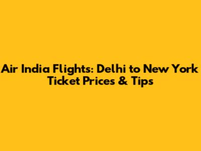 Air India Flights: Delhi to New York Ticket Prices & Tips