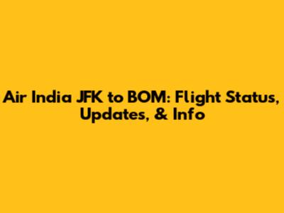Air India JFK to BOM: Flight Status, Updates, & Info