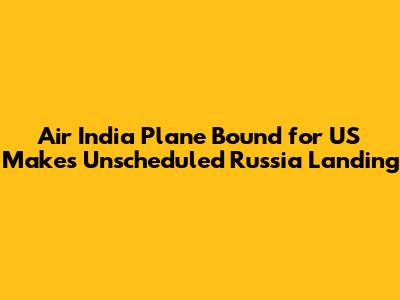 Air India Plane Bound for US Makes Unscheduled Russia Landing