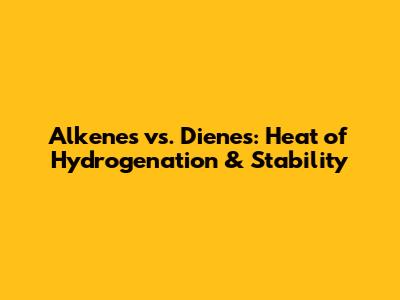 Alkenes vs. Dienes: Heat of Hydrogenation & Stability
