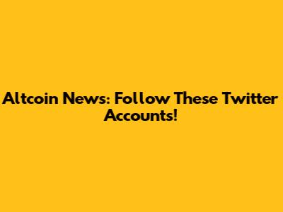 Altcoin News: Follow These Twitter Accounts!