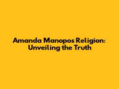 Amanda Manopo's Religion: Unveiling the Truth
