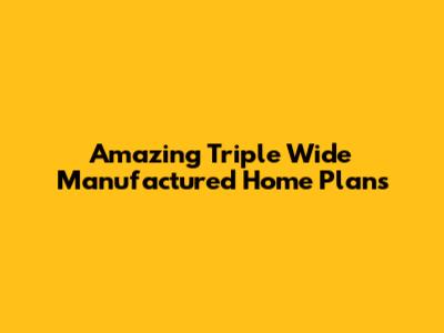 Amazing Triple Wide Manufactured Home Plans