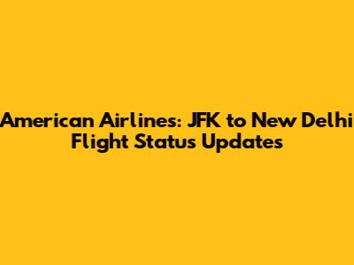 American Airlines: JFK to New Delhi Flight Status Updates