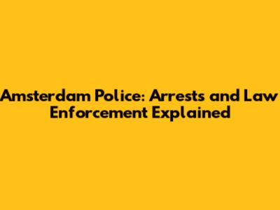 Amsterdam Police: Arrests and Law Enforcement Explained