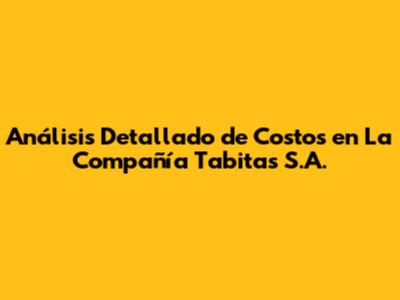 Análisis Detallado de Costos en La Compañía Tabitas S.A.