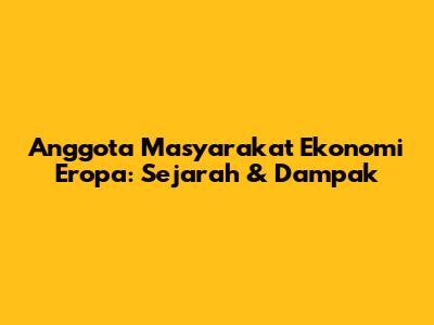 Anggota Masyarakat Ekonomi Eropa: Sejarah & Dampak