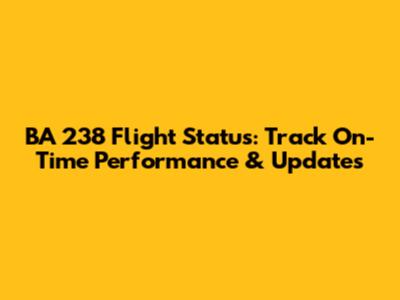 BA 238 Flight Status: Track On-Time Performance & Updates