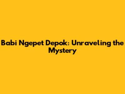 Babi Ngepet Depok: Unraveling the Mystery