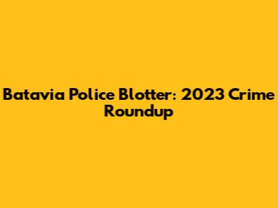 Batavia Police Blotter: 2023 Crime Roundup
