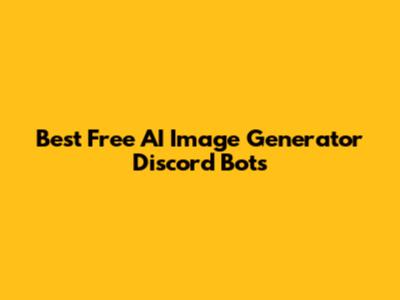 Best Free AI Image Generator Discord Bots