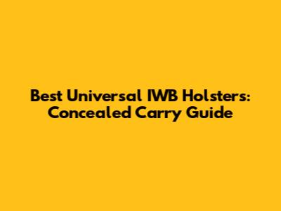 Best Universal IWB Holsters: Concealed Carry Guide