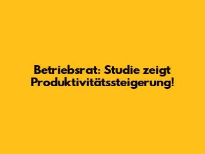 Betriebsrat: Studie zeigt Produktivitätssteigerung!