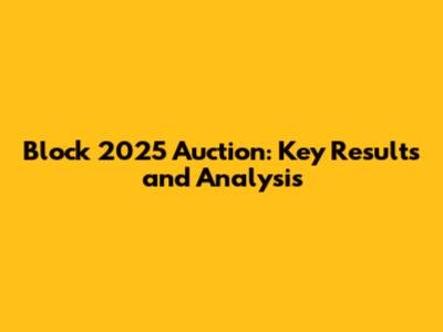 Block 2025 Auction: Key Results and Analysis