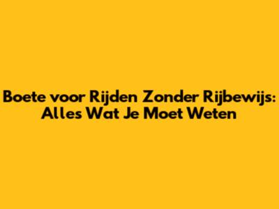 Boete voor Rijden Zonder Rijbewijs: Alles Wat Je Moet Weten