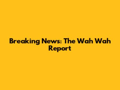 Breaking News: The Wah Wah Report