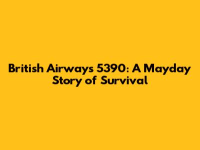British Airways 5390: A Mayday Story of Survival