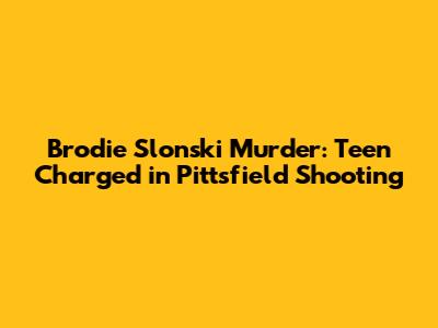 Brodie Slonski Murder: Teen Charged in Pittsfield Shooting
