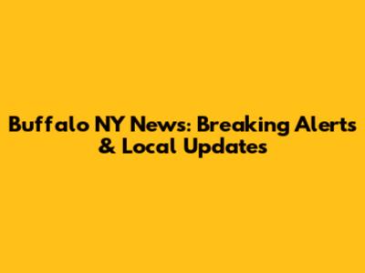 Buffalo NY News: Breaking Alerts & Local Updates
