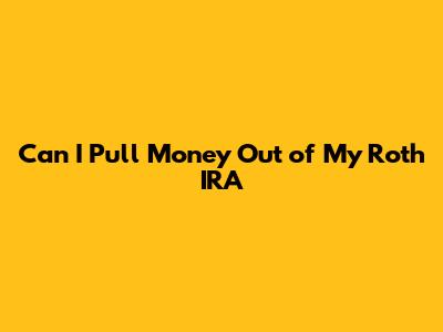 Can I Pull Money Out of My Roth IRA