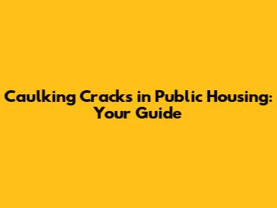 Caulking Cracks in Public Housing: Your Guide