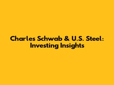 Charles Schwab & U.S. Steel: Investing Insights