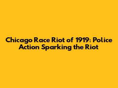 Chicago Race Riot of 1919: Police Action Sparking the Riot