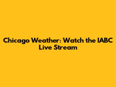 Chicago Weather: Watch the IABC Live Stream