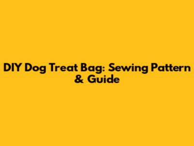 DIY Dog Treat Bag: Sewing Pattern & Guide