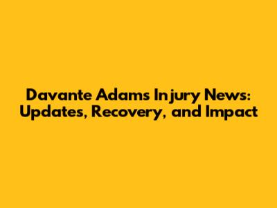 Davante Adams Injury News: Updates, Recovery, and Impact