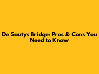 De Sauty's Bridge: Pros & Cons You Need to Know