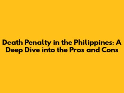Death Penalty in the Philippines: A Deep Dive into the Pros and Cons