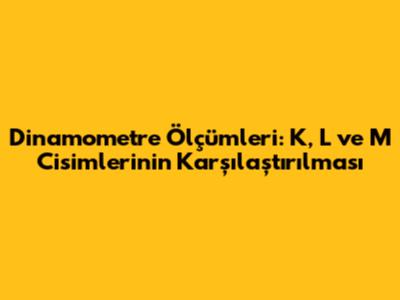Dinamometre Ölçümleri: K, L ve M Cisimlerinin Karşılaştırılması