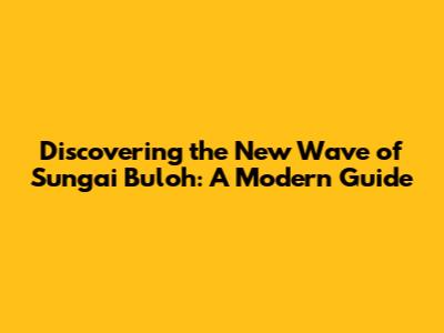 Discovering the New Wave of Sungai Buloh: A Modern Guide