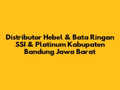 Distributor Hebel & Bata Ringan SSI & Platinum Kabupaten Bandung Jawa Barat