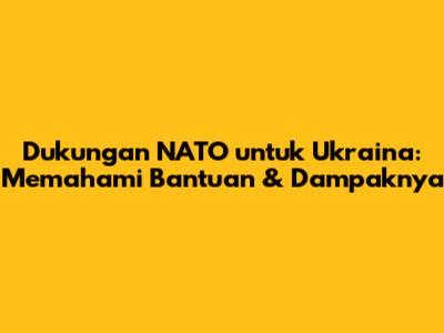 Dukungan NATO untuk Ukraina: Memahami Bantuan & Dampaknya