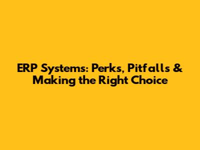 ERP Systems: Perks, Pitfalls & Making the Right Choice